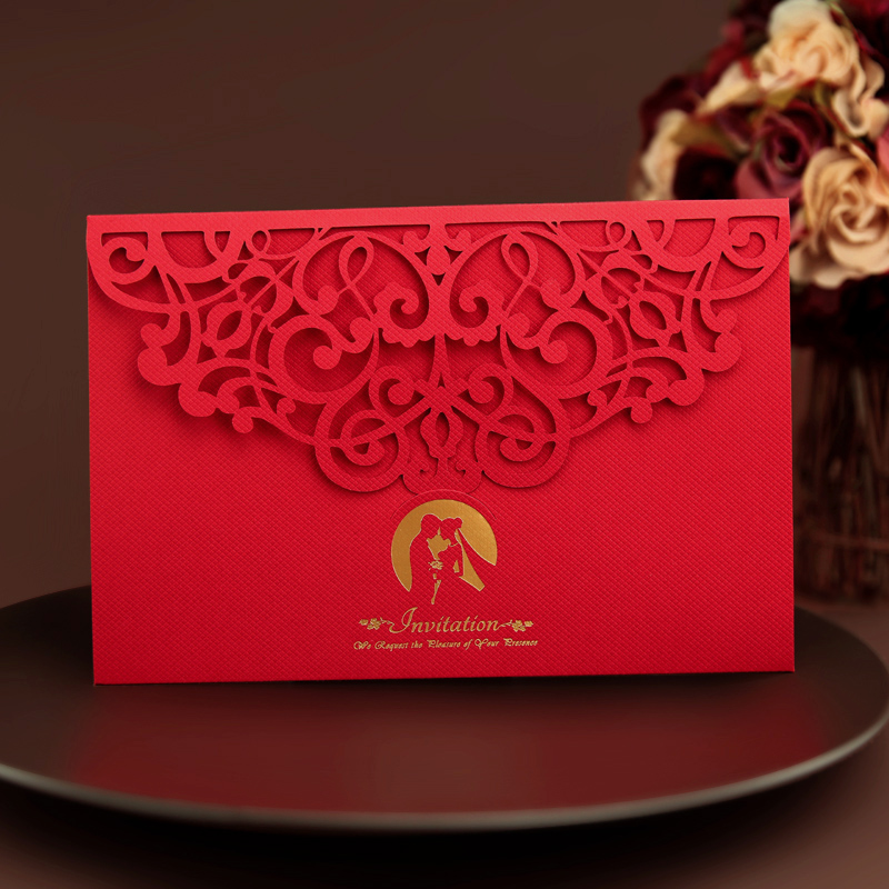 Love Xi Hollowed-out Happy Posting China Wind Wedding Wedding Invitation Wedding Invitation Cambodia Personality Joypost Invitation Letter 10 Costume