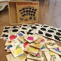Monshi Teaching Aids Young Children Looking For Shadow Pairing Jigsaw Puzzle Board Card Picture Shadow Shape Corresponding Game Wooden Toys Early Education