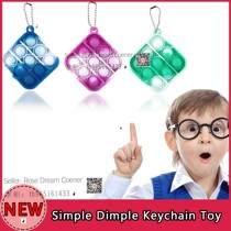 Mini Simple Dimple Fidget Toy Keychain Pop It Stress Relief