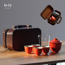 Travel tea set set with bag cover bowl tea cup public Cup One Pot Four Cups portable belt outdoor kung fu fast guest Cup