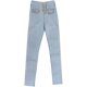 Light-colored high-waisted jeans women's 2022 new spring, autumn and winter light blue cotton elastic plus velvet skinny slim pants