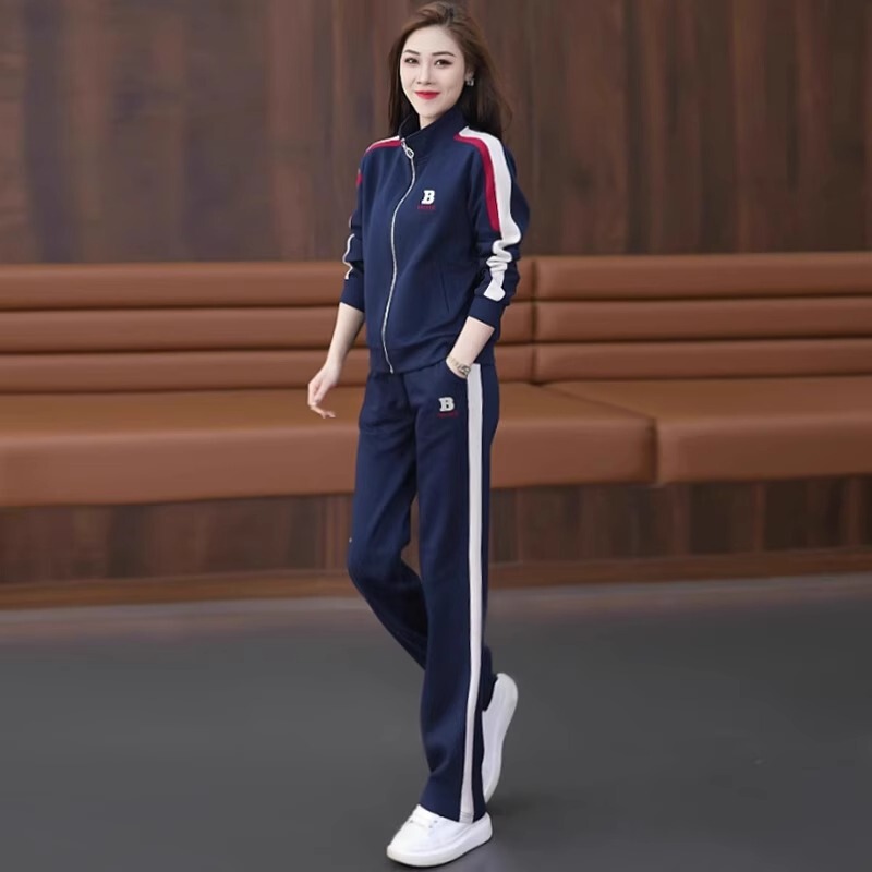French Rouje Moaks Casual Sports Suit for Women, Slimming, 2026 Spring and Autumn New Style, Stylish Sweatshirt Two-Piece Set French Rouje Moaks Casual Sports Suit for Women, Slimming, 2026 Spring and Autumn New Style, Stylish Sweatshirt Two-Piece Set