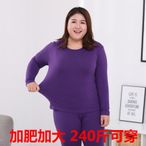 women's plus size pure cotton thermal underwear suit