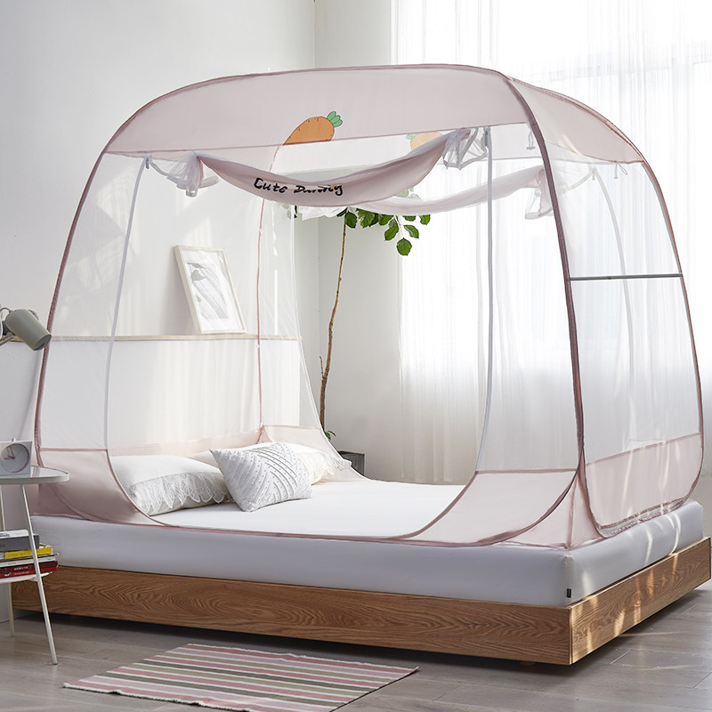 Xia Weiyi is free of installation mosquito net three doors folding and anti-fall Mongolia bag square A type of child mosquito-proof domestic