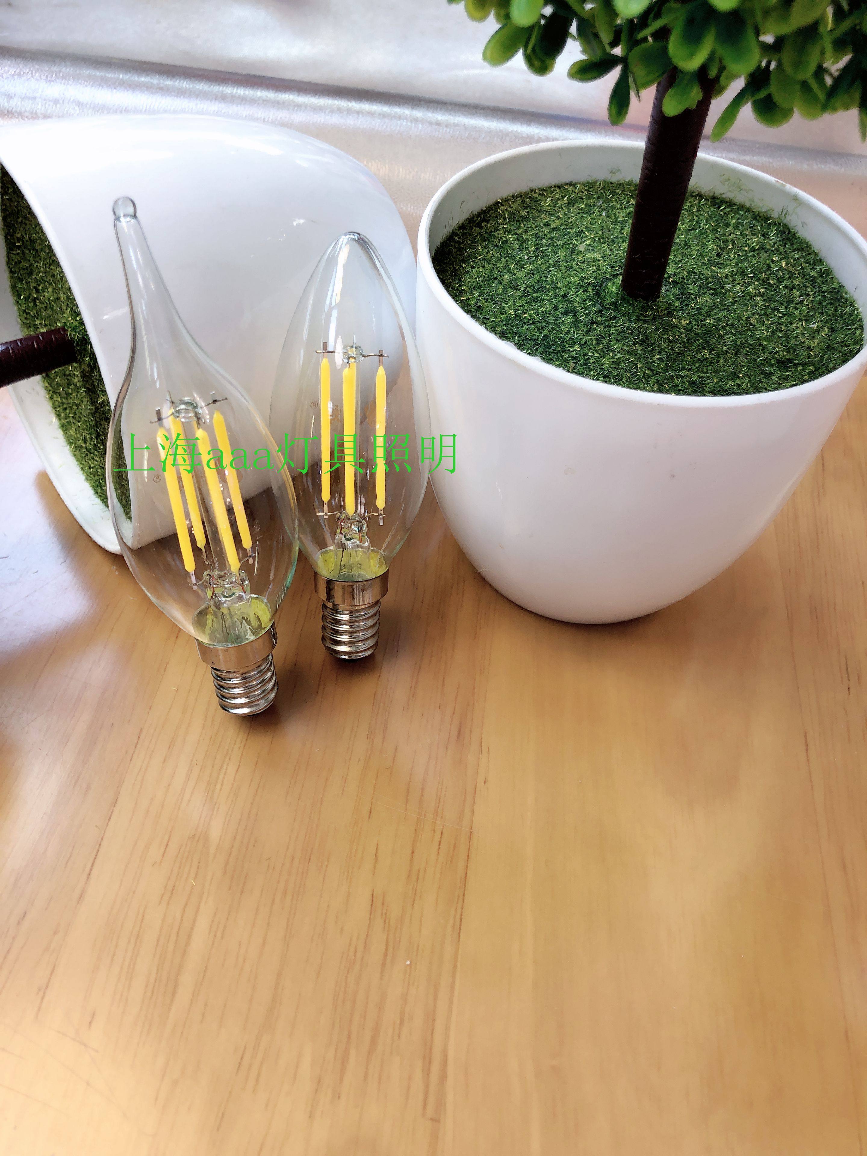 Retro E14 LED filament tip bubble tail bulb 4W warm light resistance capacity candle led energy-saving bulb