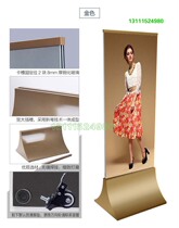 Shopping mall display brand sales event poster stand vertical tempered glass publicity display stand stainless steel stand base