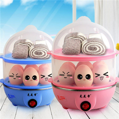 Kemei Emperor double-layer egg steamer Household small egg cooker automatic power off 1 person mini