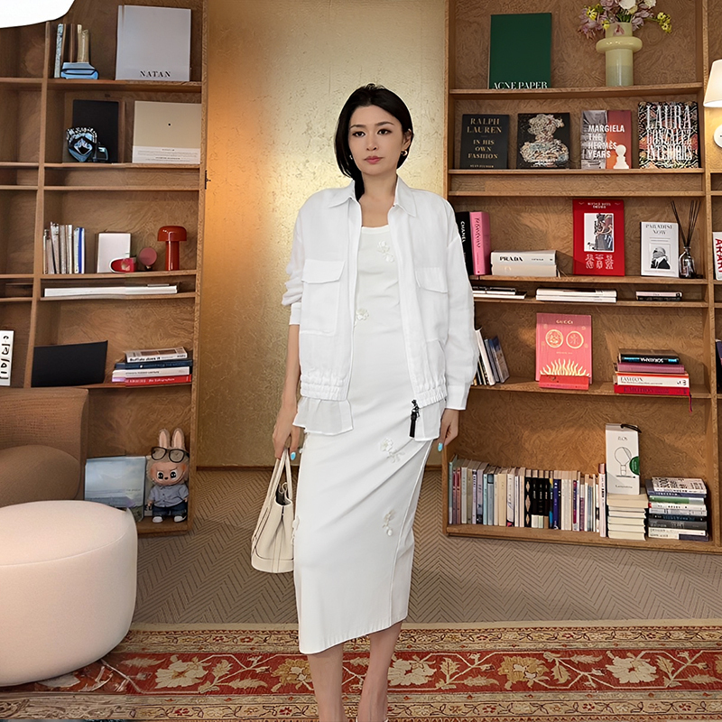 Le Samedi【Functional Old Money】Ramie Workwear Pocket Fake Two-Piece Jacket Women's Spring Pleated Long Pants Set