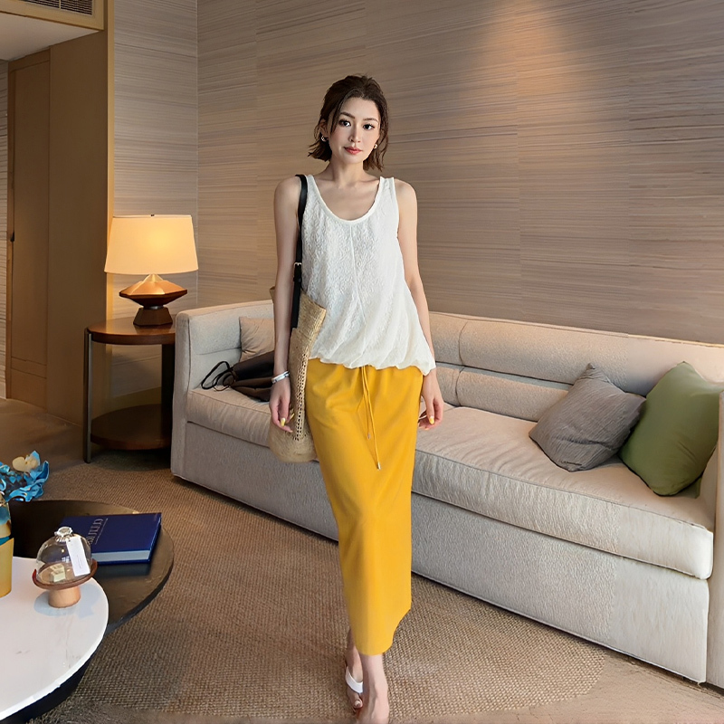 Le Samedi【Donut Skirt】Summer Cool Loop Cotton Skirt Women's Sports Drawstring Skirt