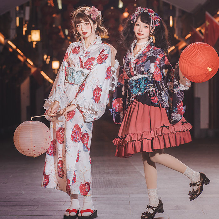 cosplay summer festival Japanese-style and wind yukata kimono lolita skirt Lolita dress maid soft girl loli