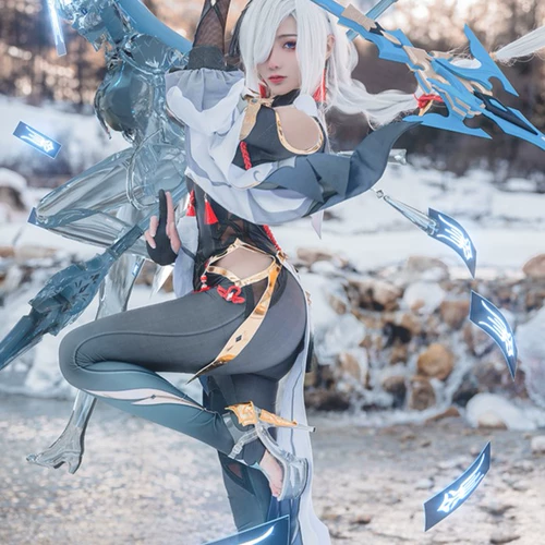 Игра оригинал God Cos Guchen O Huai Shenhe Cosplay Game Game Anime Clothing Royal Sister Full Set C Service Girl Liyue