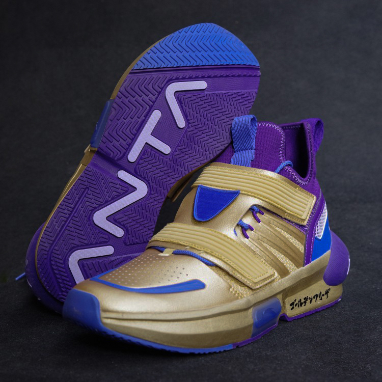 Anta Spring New Basketball Shoes Dragon Ball Super Co-Branded Gold Forley Shock Absorbing Wear-Resistant Sports Shoes 1194602