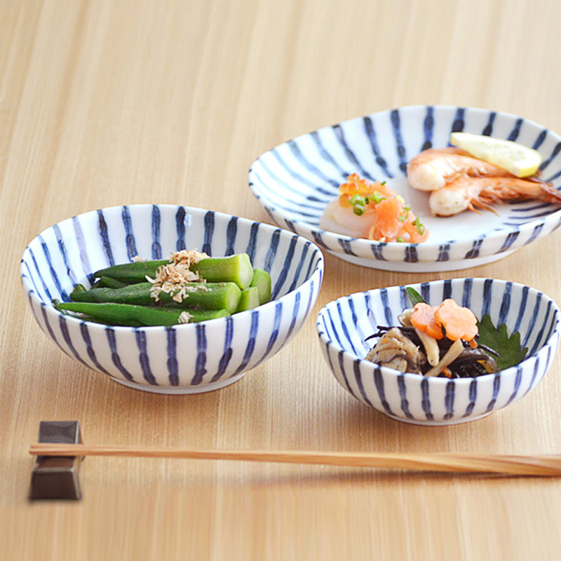 Aiyueju Japan imported thick ten grass bowls and dishes Japanese irregular plates and wind deep plates ceramic tableware