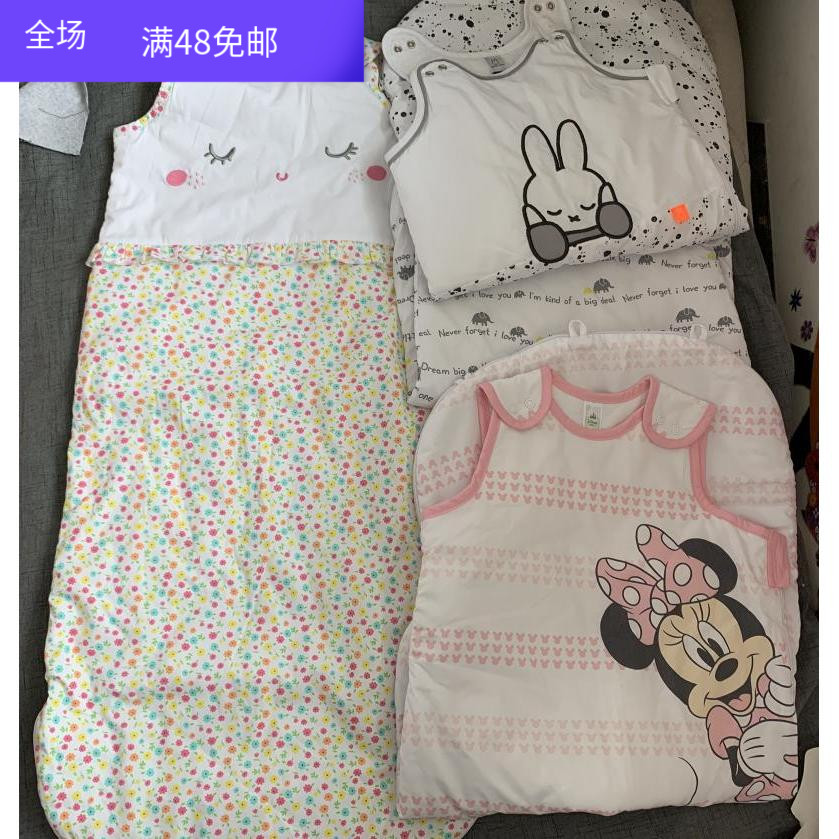 Foreign Trade Raw Single Summer Air Conditioning House Baby Pure Cotton Clips Thin Cotton Sleeping Bag Two-way Laced Sleeping Bag Anti Kick Quilt