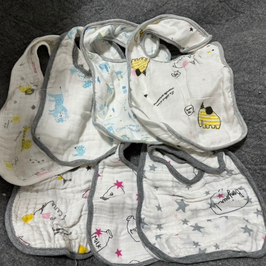 Foreign trade original order 3 pack baby pure cotton gauze saliva towel bib newborn baby saliva towel