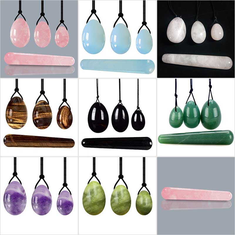 Rose Quartz Yoni Egg Set Natural Jade Eggs Women Kegel Exer