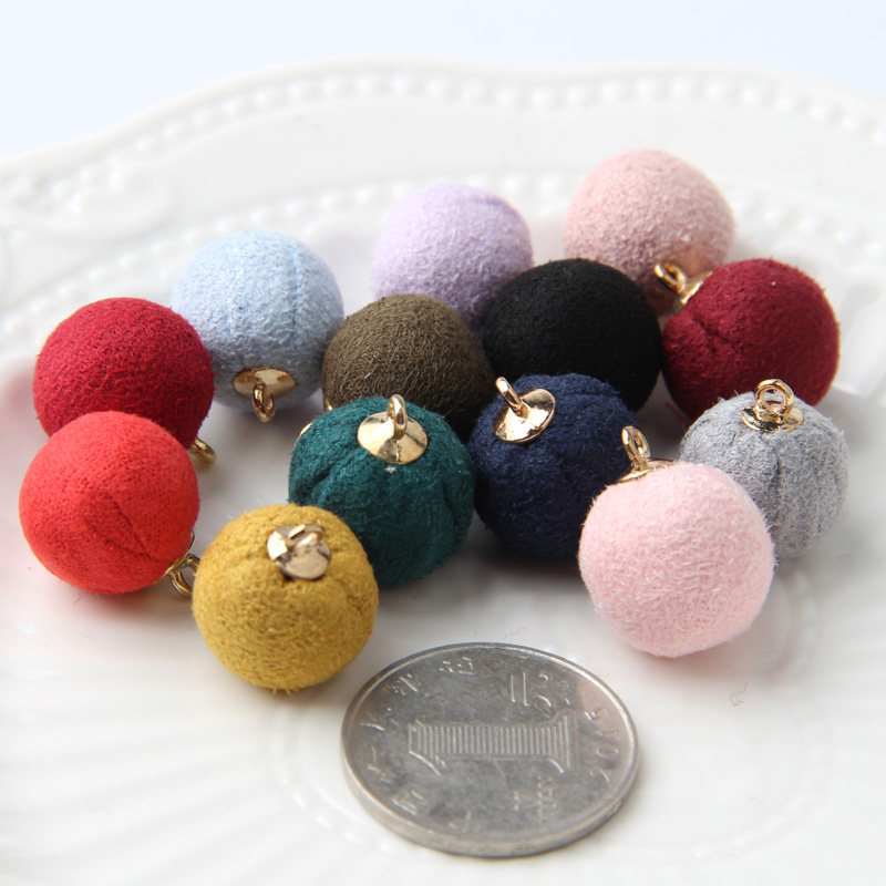 Earrings Accessories Leather Suede Bag Small Ball Hair Clips Hair Circles Diy Material Bag Handmade Accessories Accessories