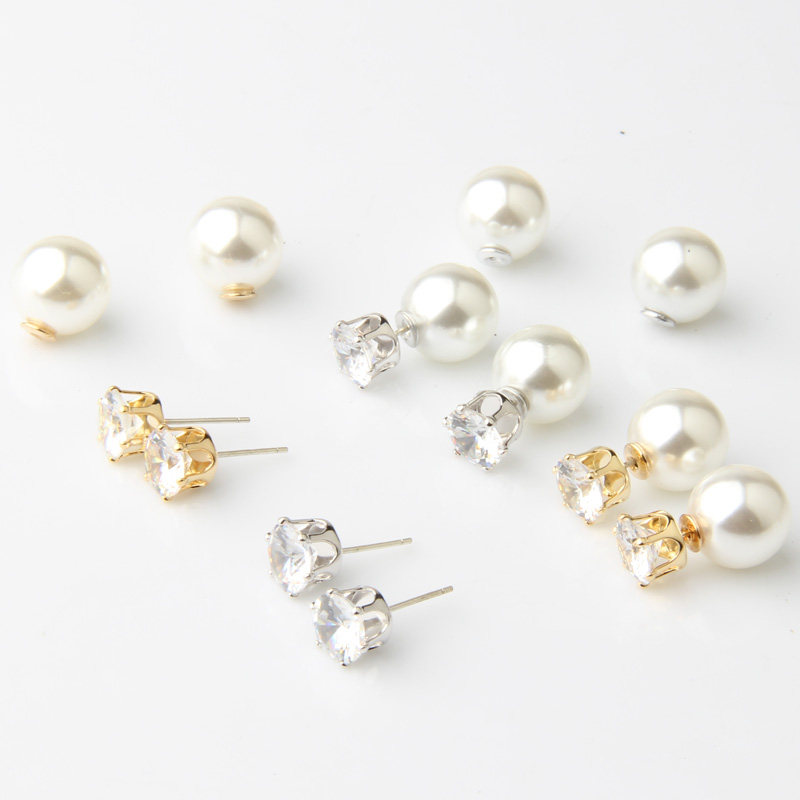 Silver needle silver ear pin fashion ear pin 925 silver pin anti-allergy Japan-ROK version ear ornaments Korean temperament earrings