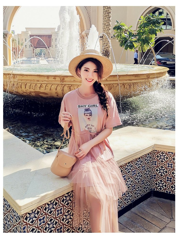 Handu quần áo nhà 2019 hè mới dành cho nữ phiên bản Hàn Quốc của siêu ngọt ngào phần dài thon gọn lưới đầm lưới - Váy eo cao đầm xoắn eo