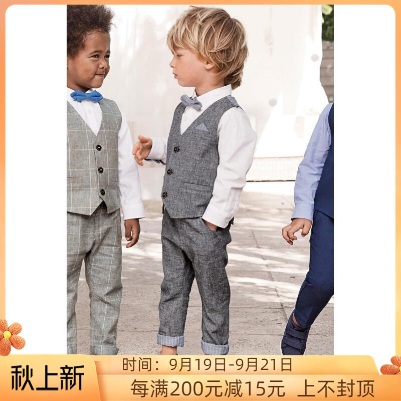 (Spot) British NEXT Spring and Autumn Boys Boys Bow Tie Shirt Vest Gentleman's Anniversary Dress Set
