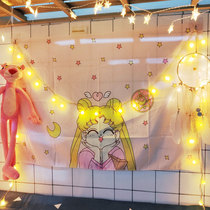 Fairy Pavilion rental house hanging wall cloth background wall dormitory renovation ins super large net Red Wall bedside