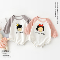 Newborn baby out of service Bag Farting Clothes Khaclothes Autumn Clothes New men and women Baby Printing Triangle Climbing to the Cousin Tide