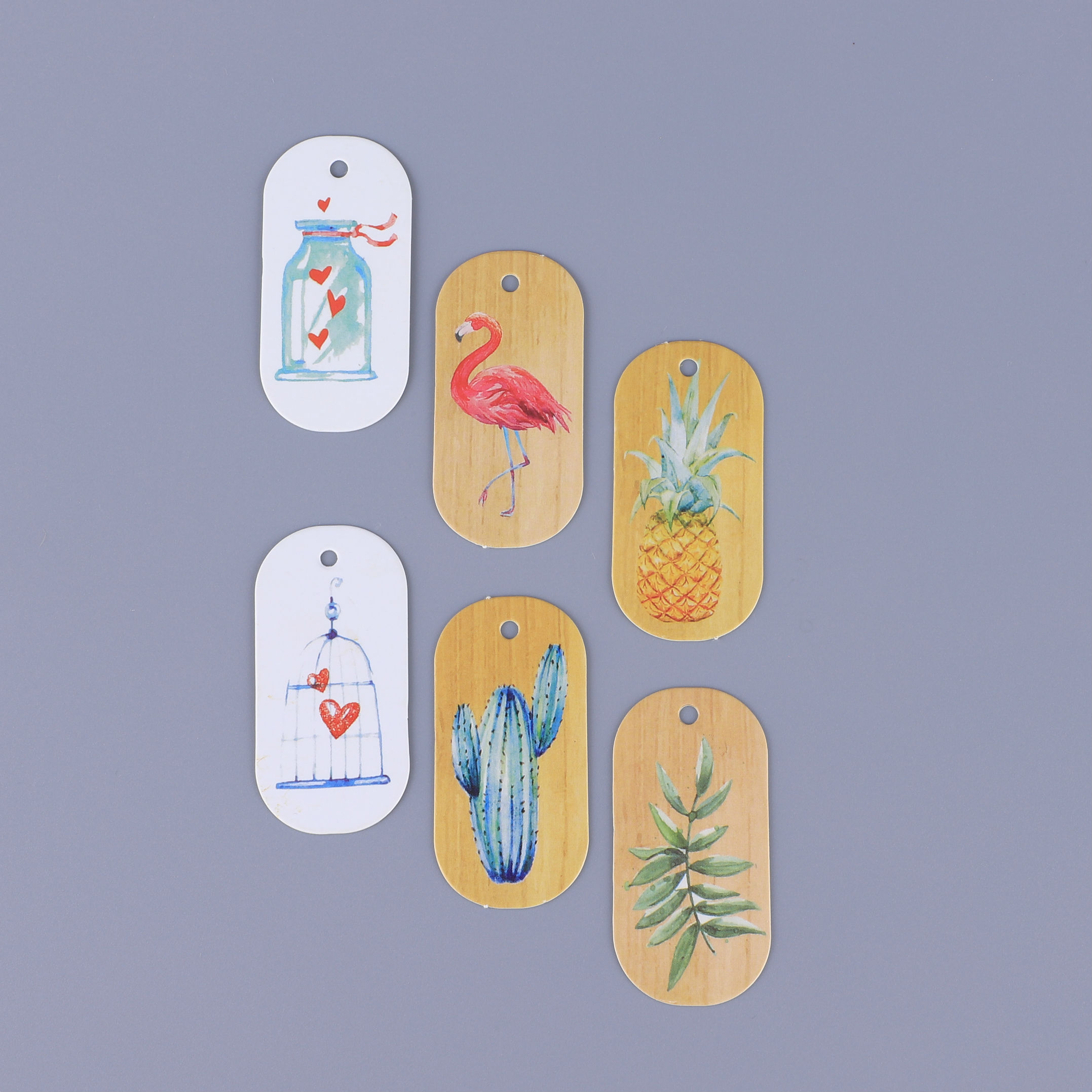 50 Inlet wind wood grain printing small hang card dessert gift baking packaging biscuit bucket decoration listing