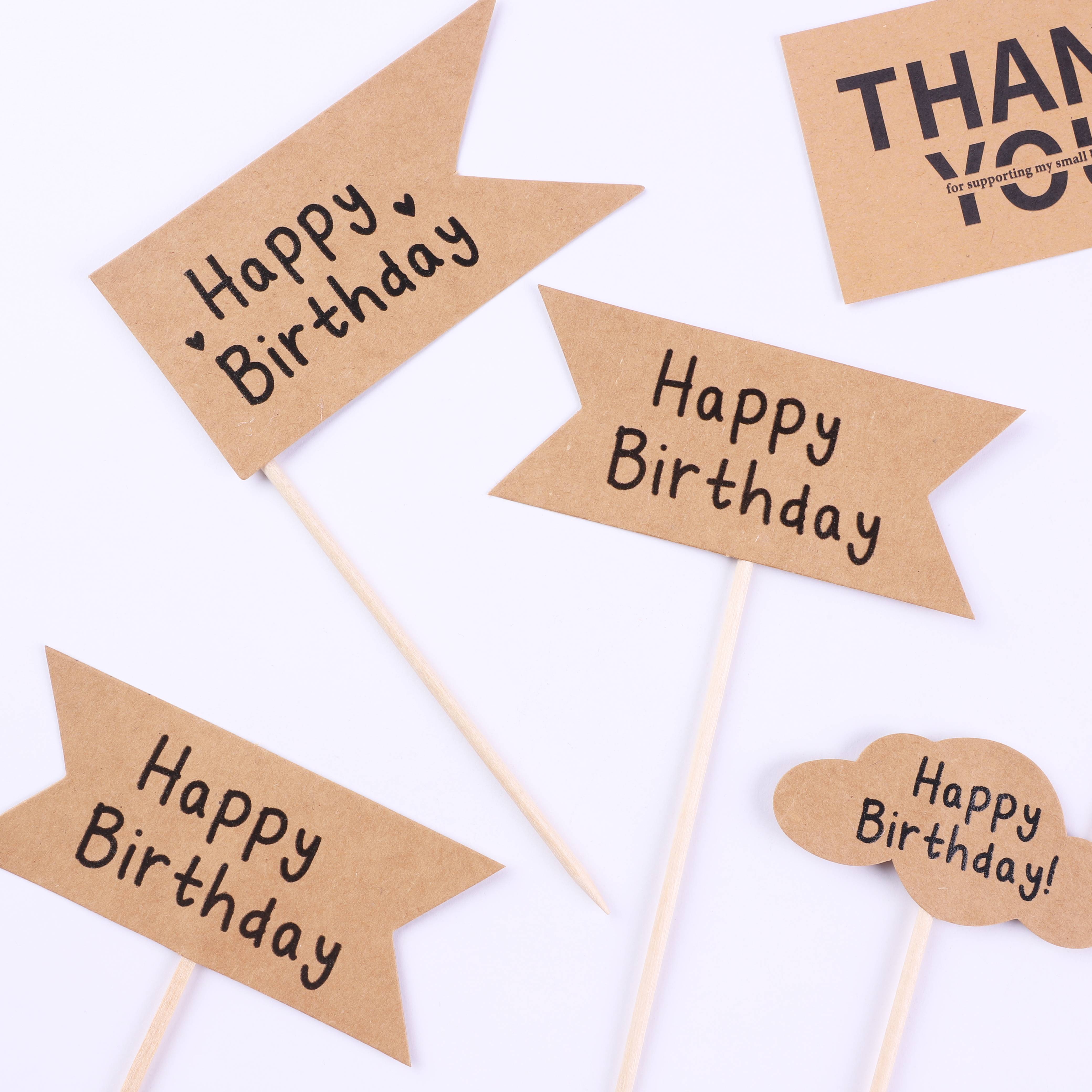 INS Mori Kraft Paper HAPPYBIRTHDAY Happy Birthday Cake Plug-in