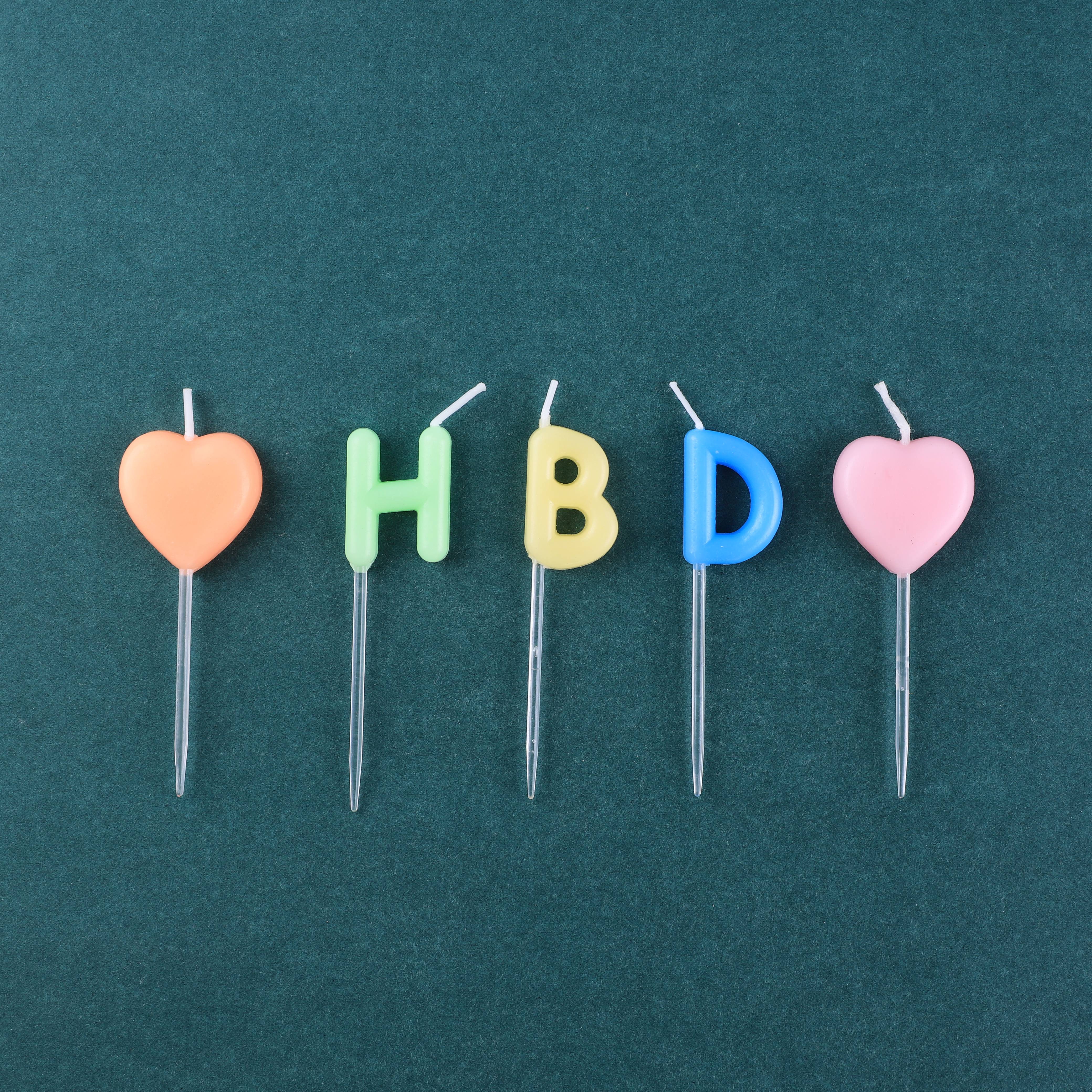 INS HBD Caring Color Happy Birthday with Alphabet Cake Candle-Taobao