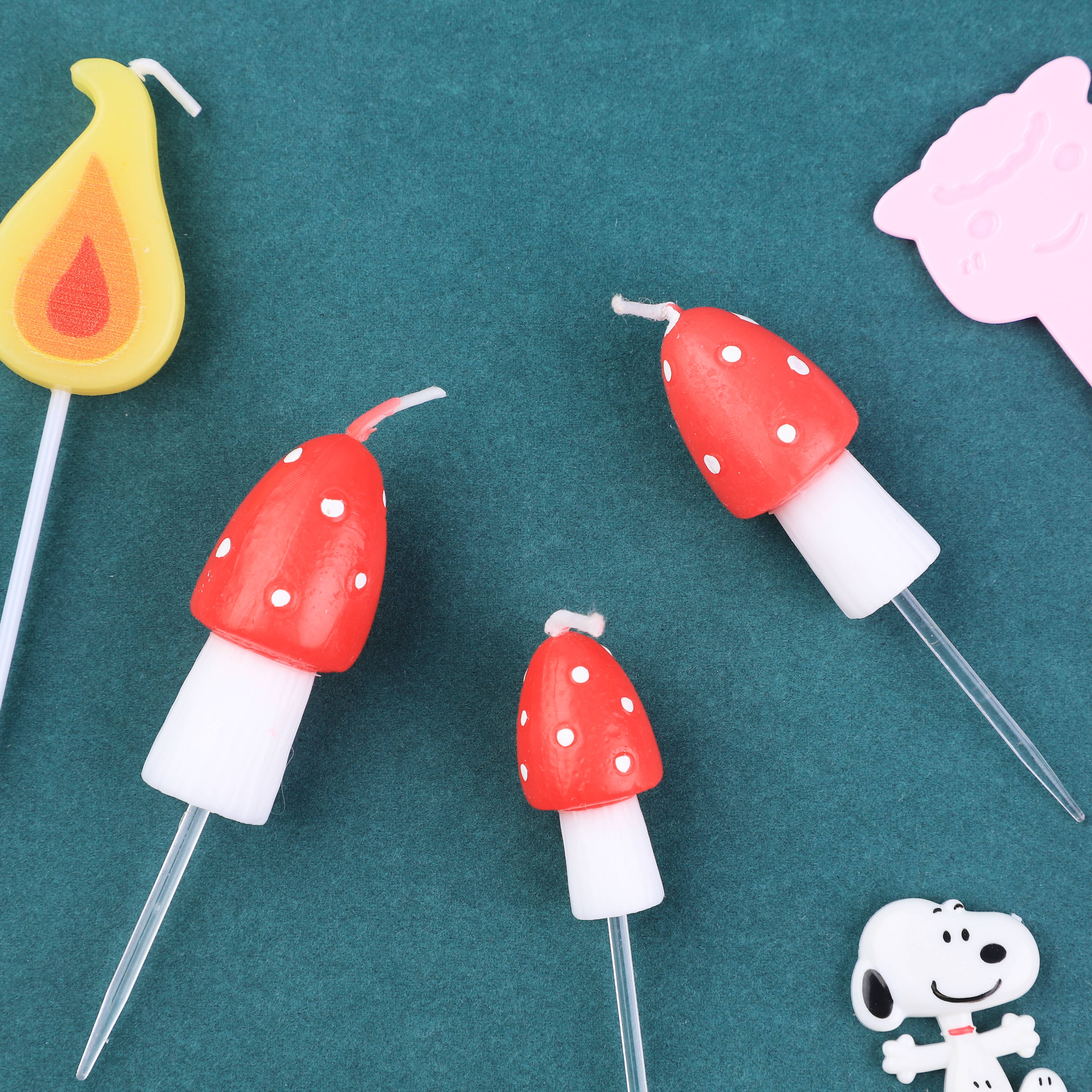 INS Korea Cute Little Mushroom Birthday Cake Party Decorated Candle Plugin-Taobao