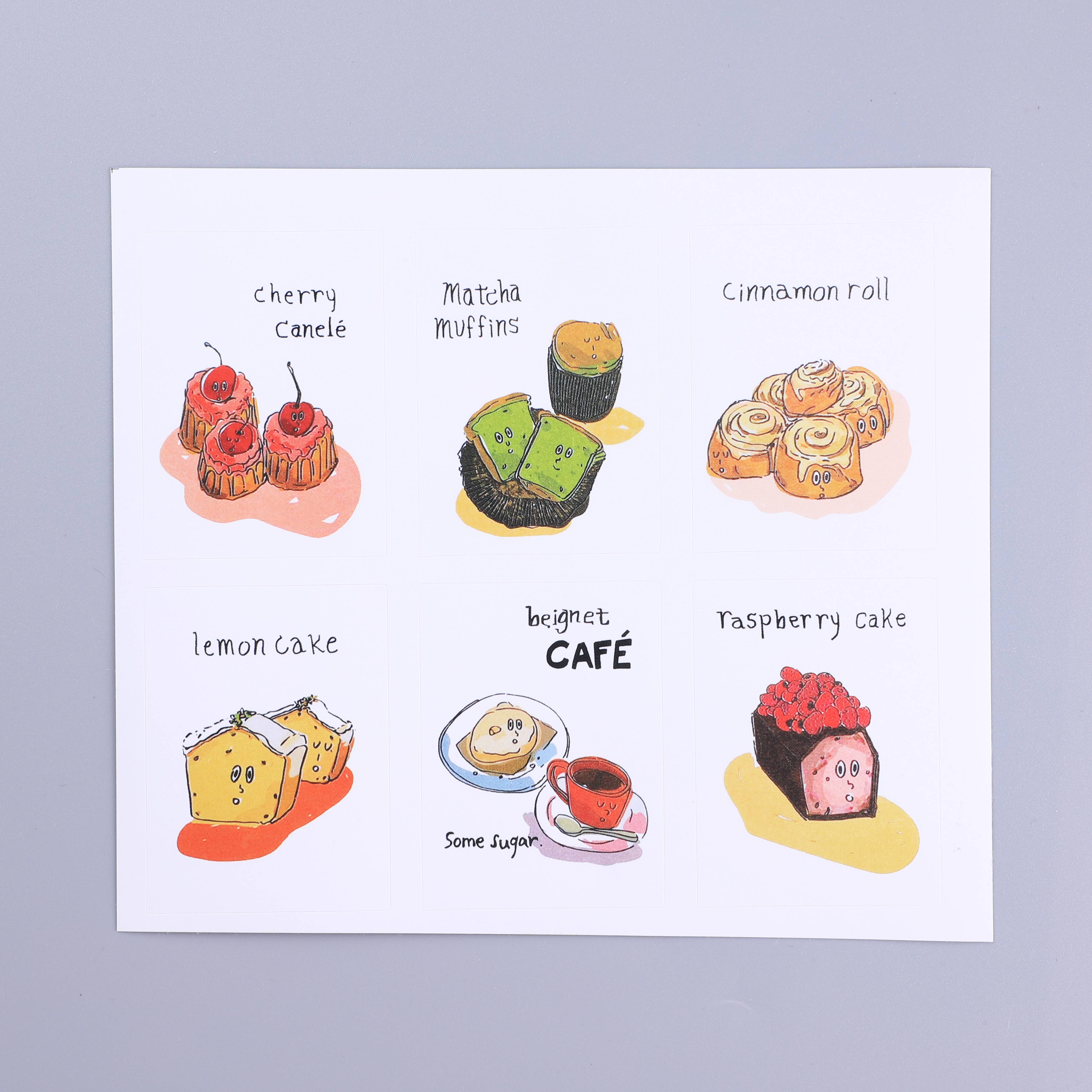 ins strawberry fruit cake square hand ledger sticker gift bag baking decoration closure sticker-Taobao