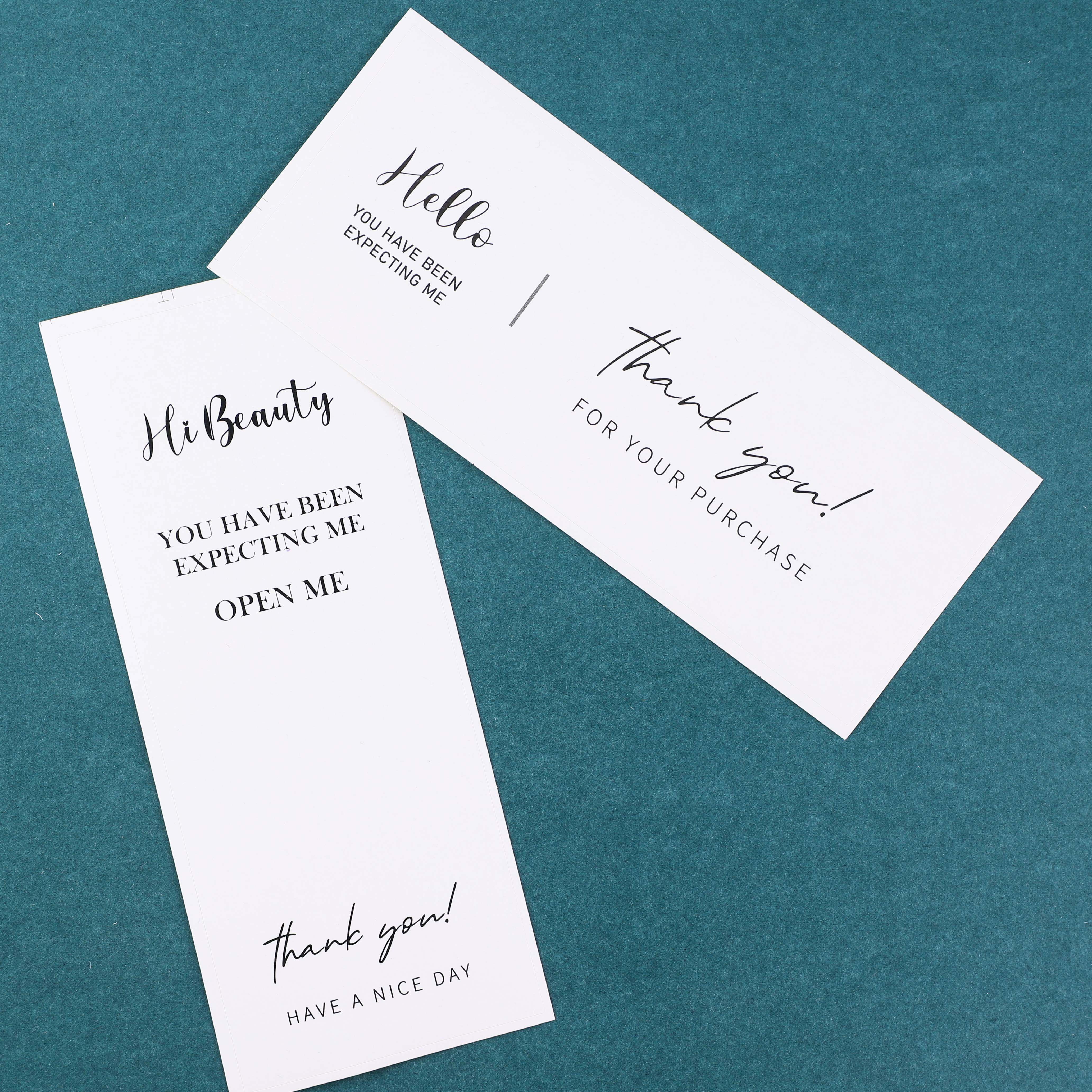 Simple White Black Pink Rectangular thankyou Sticker Sticker