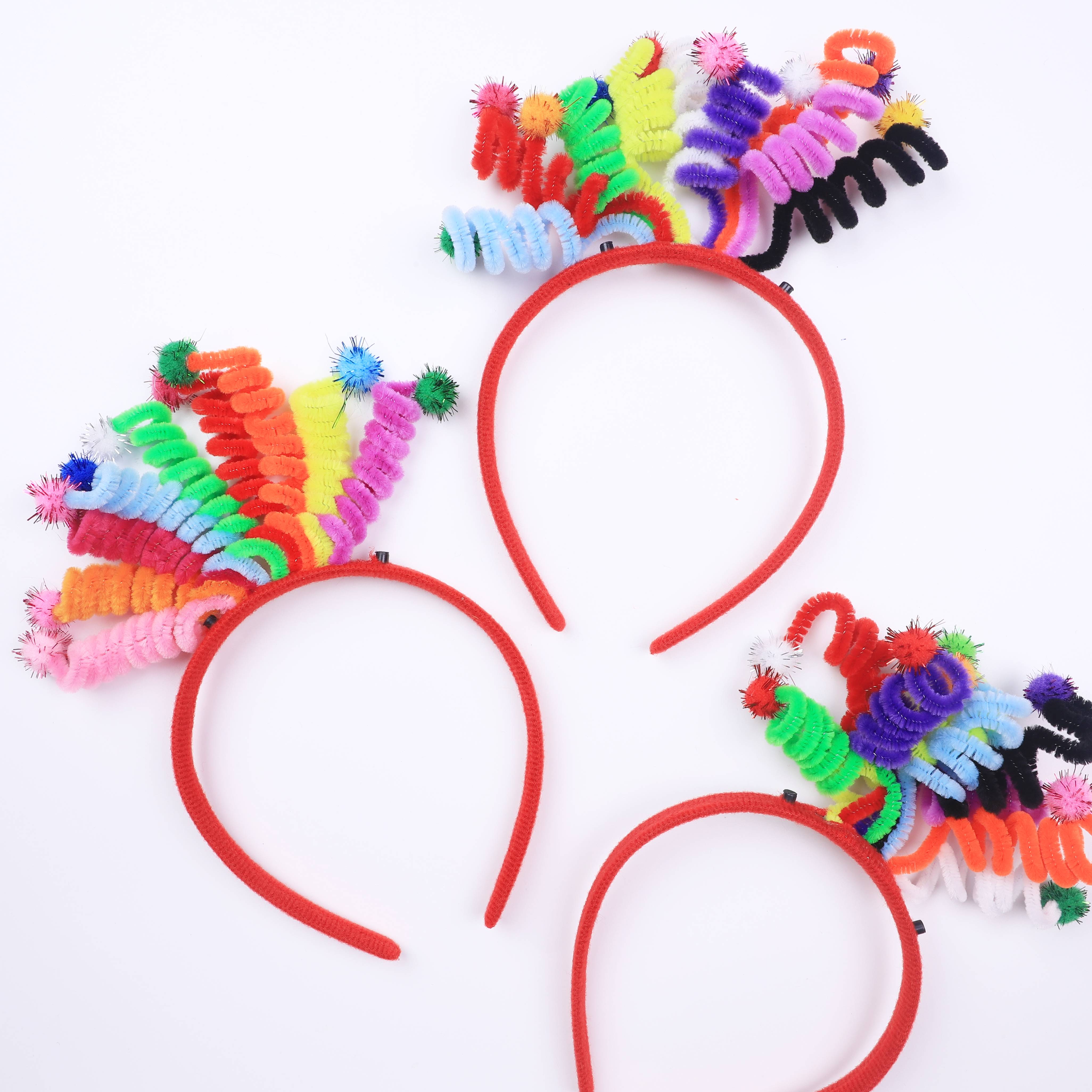 ins Korean birthday hair stirrup Colour spring ball ball head decorated with photo props hair hoop atmosphere to blame birthday hat-Taobao