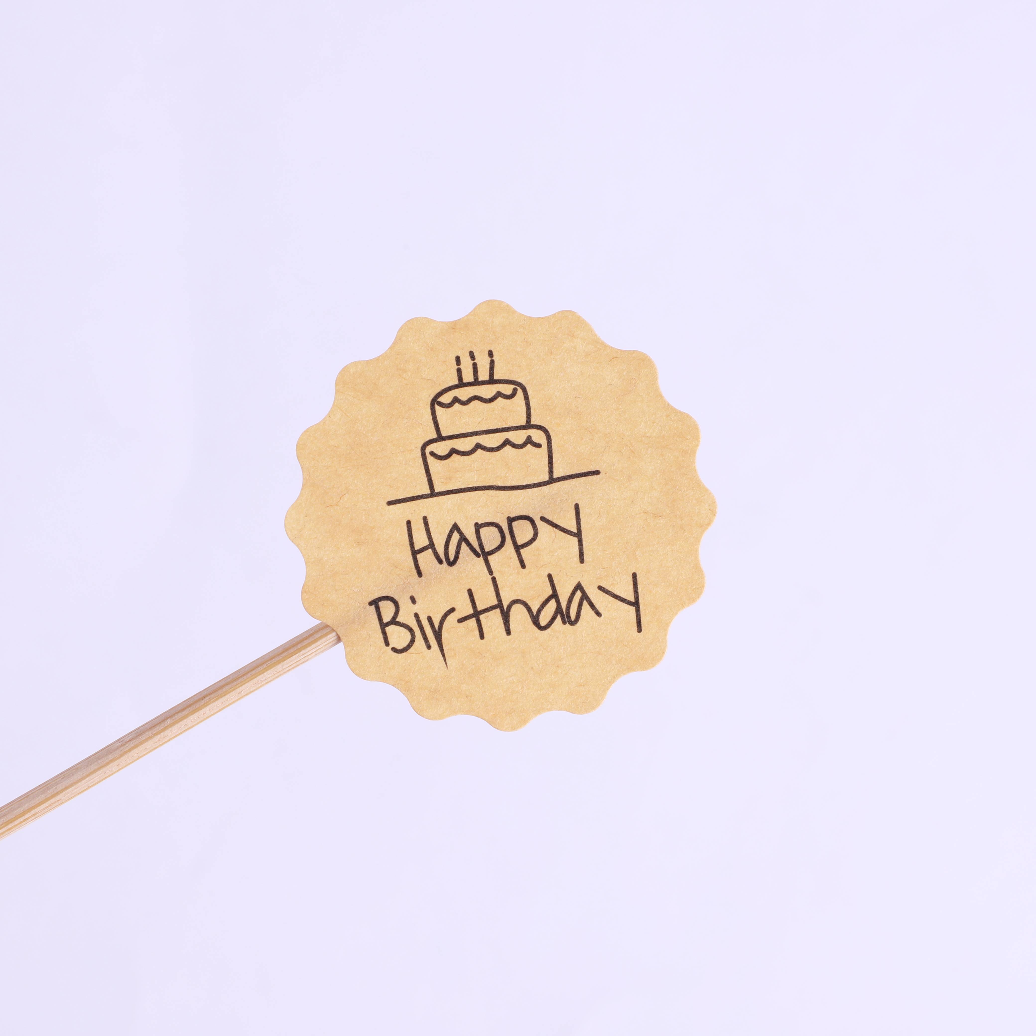 Happy Birthday Happy Birthday Kraft Paper Sticker Baking Seal Sticker