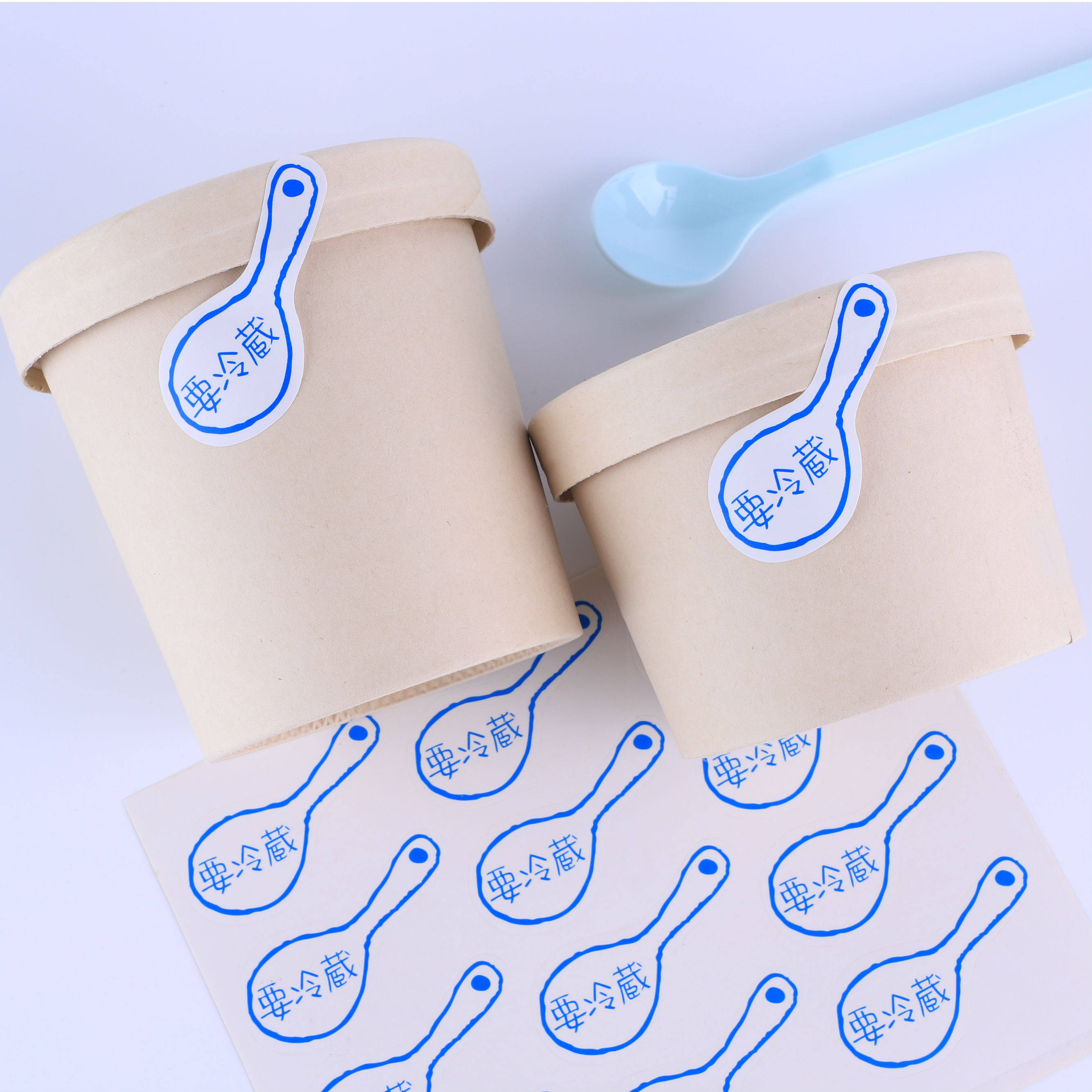 Mini spoon to cold hand label sticker food packaging baking low temperature storage sticker 120