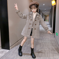 Next Music Girl Bifacial Cashmere Big Coat Deep Autumn Jacket CUHK Tong Winter Clothing Childrens Hairy Plaid Blouse