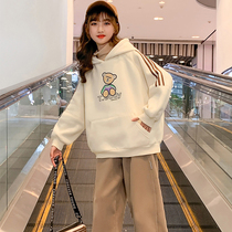 Next Music Girls plus suede hat Weater clothes autumn winter clothing Childrens Korean version CUHK Tong Autumn Thickened Jacket Tide