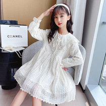 Next Music girl lace doll collar dress spring and autumn 2022 new child dress embroidery skirt