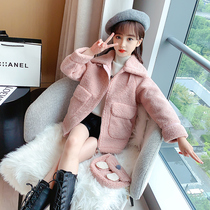Next Music Girl Bifacial Cashmere Big Coat Autumn Winter Clothing Thickened Jacket CUHK Tong Girls Sweater Sweater