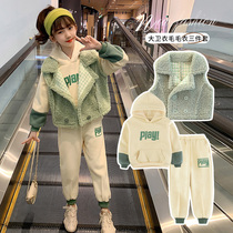 Next Music Girl Horse Three Pieces of Fall and Winter Clothes 2021 New Sweater plus plug hat suit