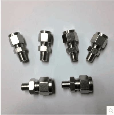 Stainless steel cutting sleeve joint straight through terminal double cutting sleeve joint stainless steel cutting sleeve type straight tube connector