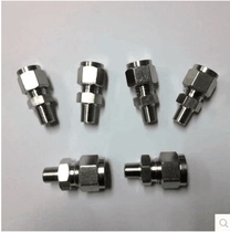 Stainless steel cutting sleeve joint straight through terminal double cutting sleeve joint stainless steel cutting sleeve type straight tube connector