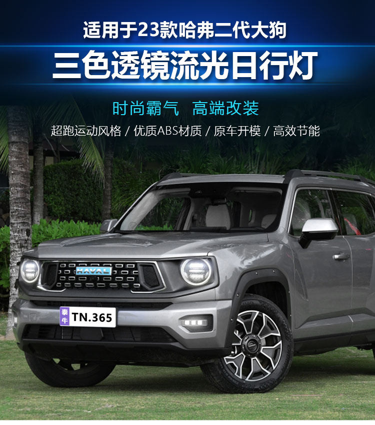 Suitable for 23-26 Models of Haval Big Dog Plus, Second-Generation Big Dog Special Modified Led Daytime Running Lights and Fog Lights