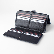 Leather long multi card position card bag top layer cowhide 48 large capacity high quality double-sided solid color three fold for men and women