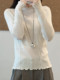 Spring and Autumn Fashionable and Western Style 2025 Autumn and Winter New Style Fungus Hem Half Turtleneck Sweater Knitted Top