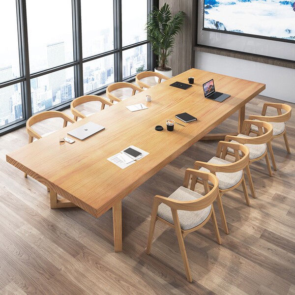 Minimalist Modern Solid Wood Rectangular Conference Table