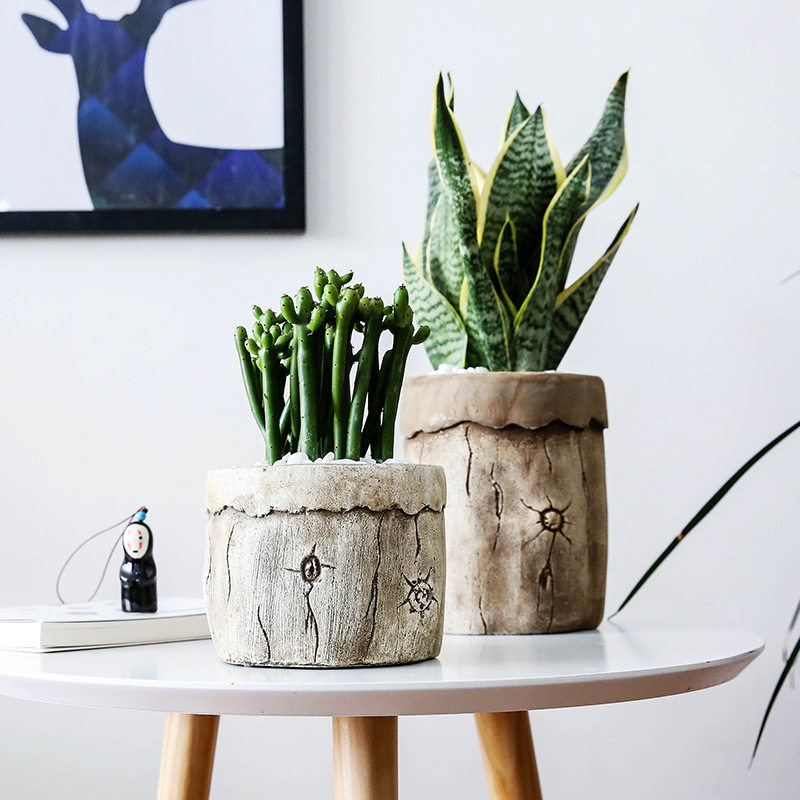 (special price zone) Nordic modern round pendulum multi-meat plant flower pot Creative cement concrete insert vase