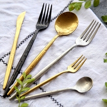 Leon series tableware set stainless steel tableware Western tableware four-piece set of high-end gift-giving Western food knife and fork spoon