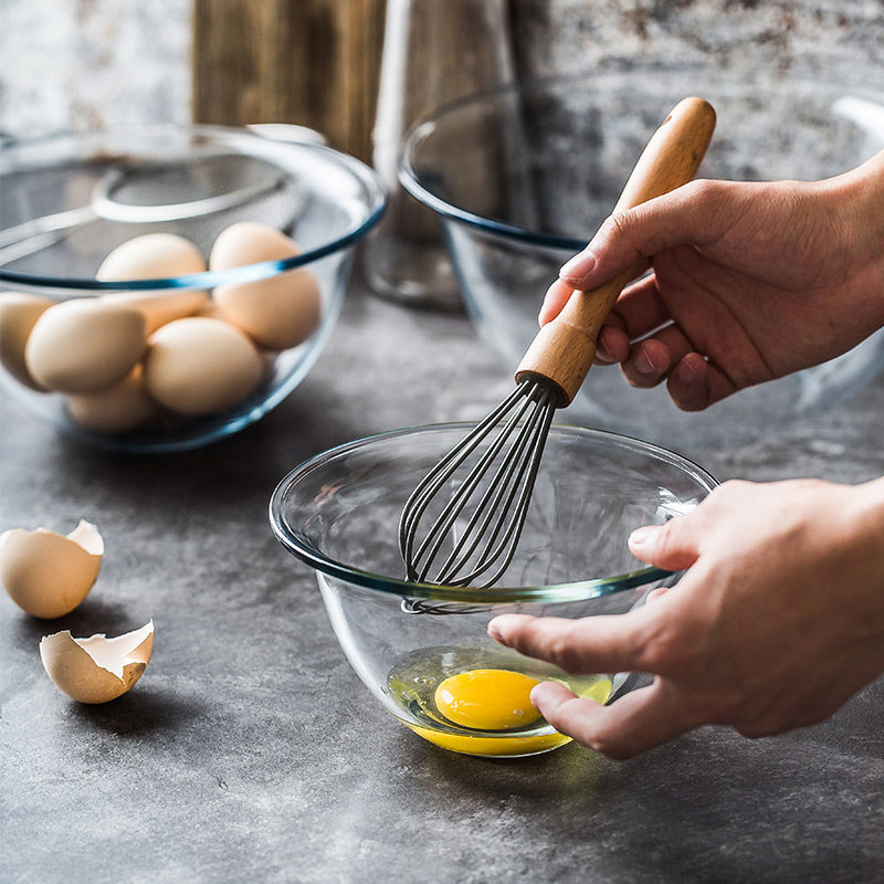 Original imported tempered glass egg bowl and baking bowl deepened household heat-resistant microwave oven bowl large