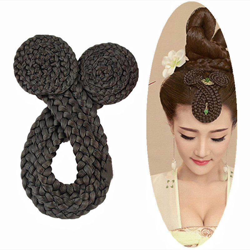 Xinyi Ancient Costume Black Braid Wig Pieces New Antique High Temperature Silk Temperament Fake Liuhai Pieces Hanfu Modeling Accessories